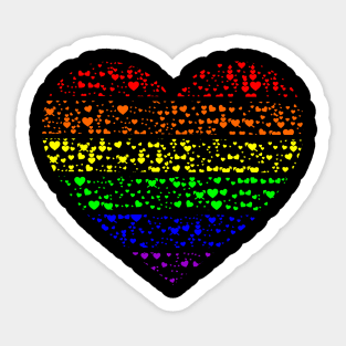 Rainbow Gay Pride Heart of Hearts Sticker